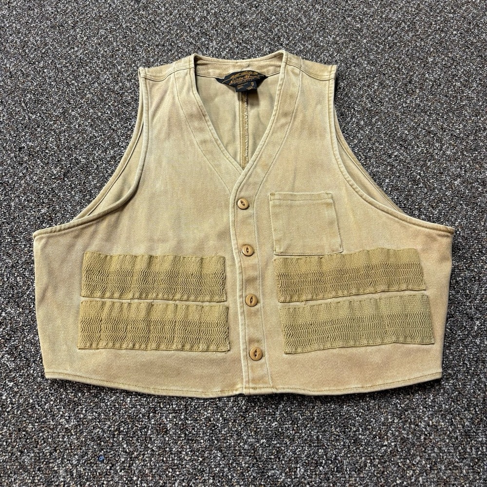 Vintage 1980s Eddie Bauer Tan Button Up Vest Utility Hunting Medium